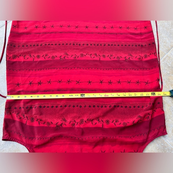 90s PS Career Womens Floral Red Striped Sleeveless Euro Summer Maxi Dress 22 - Picture 8 of 12